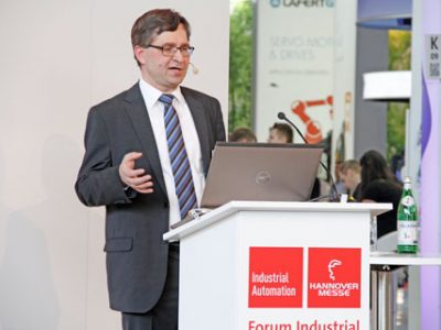 Dr. Frank Nagel hielt einen Vortrag im Rahmen des "Forum Industrial Automation" zum Thema "Berührungslose Temperaturmesstechnik in vernetzten Automatisierungslösungen"